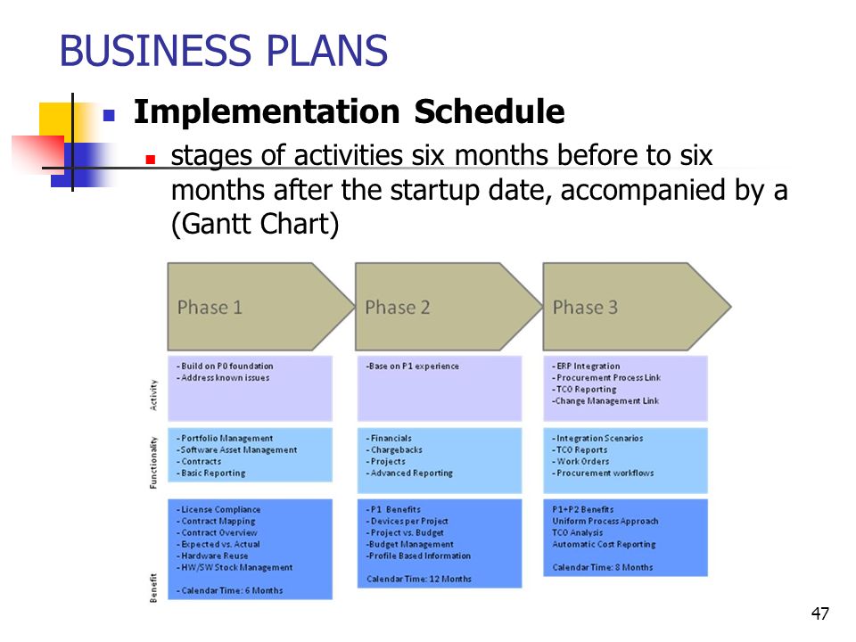 Business plan time table